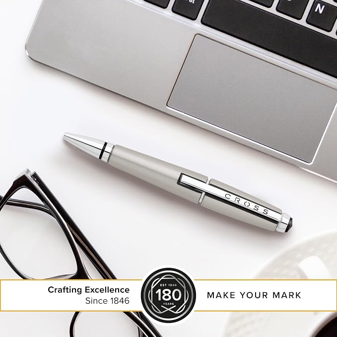 Cross Edge Sonic Titanium Gel Rollerball Pen, Medium Point, Black Ink | Elegant Accessory for Smooth Writing, Capless Slide-Open and Snap-Shut Design, Ergonomic Shape, Comfortable Grip, Gift-Ready