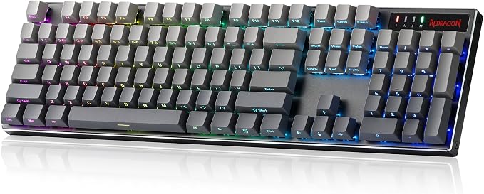 Redragon K556 PRO Wireless RGB Gaming Keyboard, Aluminum Board, PBT Keycaps | 0 Delay Tri-Mode BT/2.4GHz/USB-C for More Devices, Rock-Solid Stability, AM-PM Using Durability, Pro Software, Gradient Color