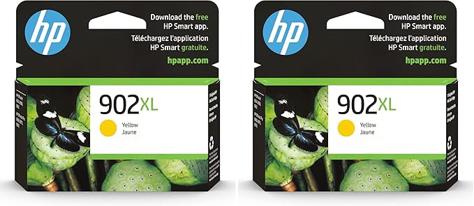 HP 902XL Yellow High-Yield Ink Cartridge | Works OfficeJet 6950,6960 Series,OfficeJet Pro 6960,6970 Series | Eligible for Instant Ink-| T6M10AN,(Pack of 2)