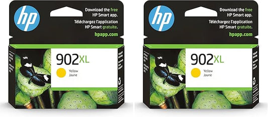 HP 902XL Yellow High-Yield Ink Cartridge | Works OfficeJet 6950,6960 Series,OfficeJet Pro 6960,6970 Series | Eligible for Instant Ink-| T6M10AN,(Pack of 2)