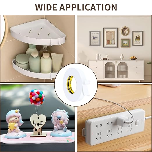 Heavy Duty Double Sided Tape,White Foam Tape,3 Pack 1 in X 16.4 ft | High Tack Strong Adhesive Foam Mounting Tape, Weatherproof Sealing Foam Tape, Easy Peel & Stick for Home Office School