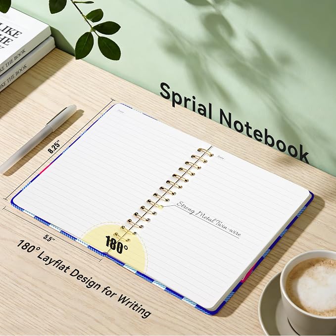 Lined Spiral Journal Notebook for Work A5, 160 Pages, Back & Body Hurts | College Ruled Spiral Journal for Women, Hardcover with Elegant Design for Note-Taking, 5.5 * 8.25 inch