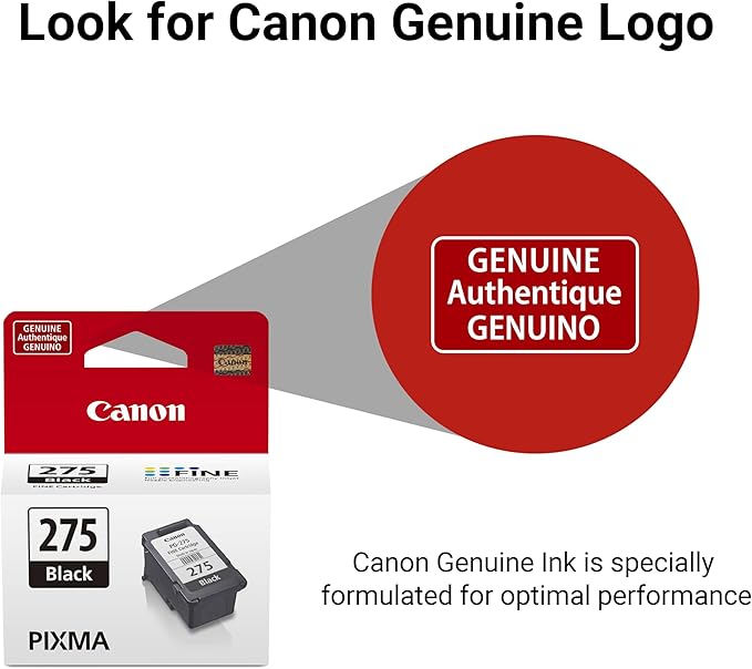 Canon PG-275 Genuine Black Ink Cartridge, Compatible with TS3520/3522, TR4720/4722, TS3720/3722