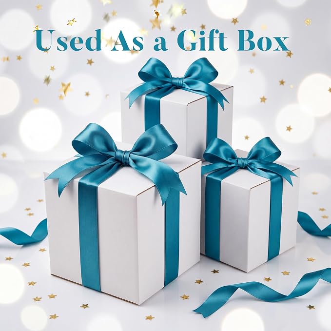 Small Shipping Boxes 8x8x8 Set of 6 | White Corrugated Cardboard, Box for Packaging Small Business Mailing Moving Gifts Wrap, Easy Assemble