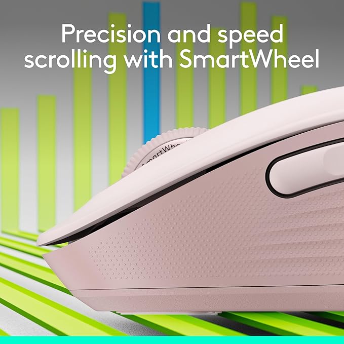 Logitech Signature M650 Wireless Mouse - for Small to Medium Sized Hands, 2-Year Battery, Silent Clicks, Customizable Side Buttons, Bluetooth, for PC/Mac/Multi-Device/Chromebook - Rose