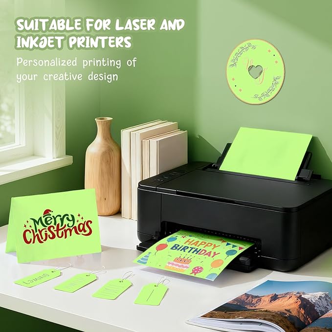 40 Sheets Green Cardstock 8.5 x 11, Green Card Stock Paper, Cardstock Printer Paper 8.5 x 11, 200 GSM Green Construction Paper, Heavy Card Stock for DIY Cards, Invitations, Greeting Cards