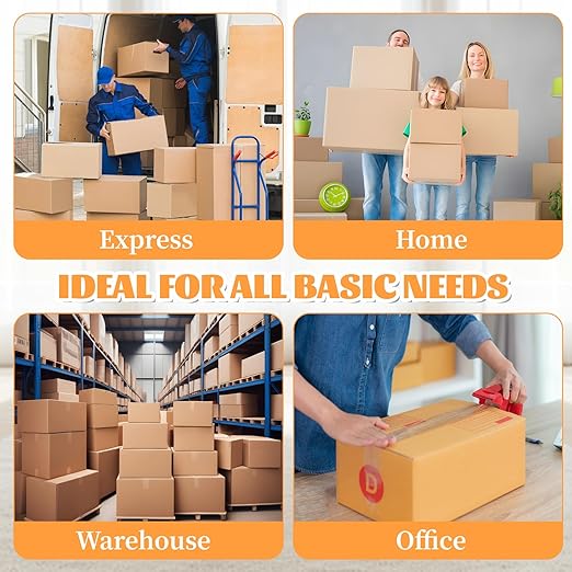 2-Pack Clear Packing Tape with Dispenser, 2.7mil x 1.88 Inches x 55 Yards Heavy Duty Packaging Tape, Strong Adhesive Packing Tape for Moving Boxes, Shipping, Mailing and Storages