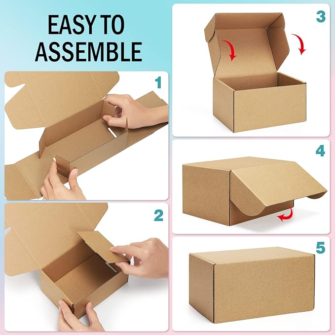 Shipping Boxes 7x5x2 inches Brown Small Mailing Boxes 25 Pack Cardboard Corrugated Box Mailers