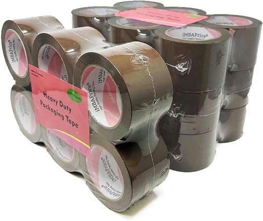 iMBAPrice 3-inches Shipping Packaging Tape - 1 Box of Premium (24 Roll of 110 Yards) 24 x 330 Feet Long 3" Wide Heavy Duty Brown Moving Packing Tape | Heavy-Duty Shipping & Sealing, Strong Adhesion, For Boxes, Moving, E-Commerce & Packaging Refills