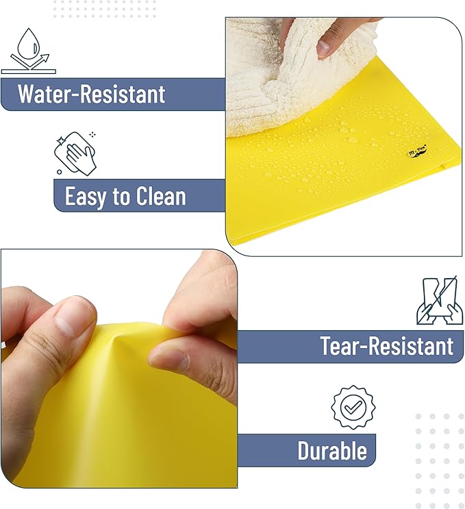 Mr. Pen- Plastic Folders with Pockets and Prongs, 5 Pack, Yellow, Pocket Folders, Folders with Prongs, File Folders with Fasteners, 2 Pocket Folder, Folder with Pockets
