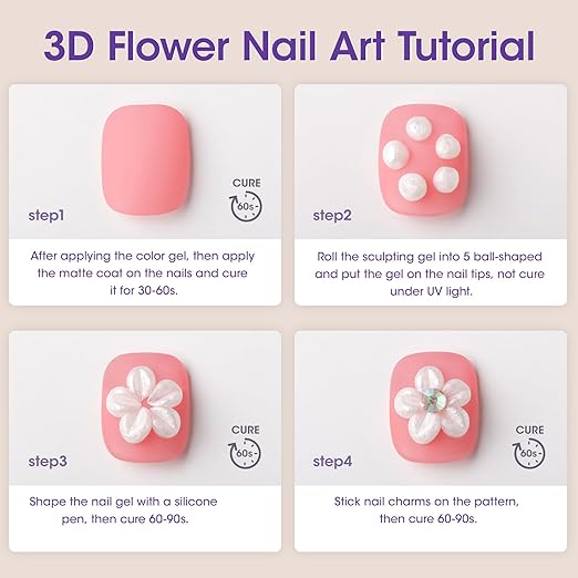 Gellen 30g White UV Cured 3D Sculpting Nail Gel – Professional Non-Sticky Nail Art Gel for Creative Molding