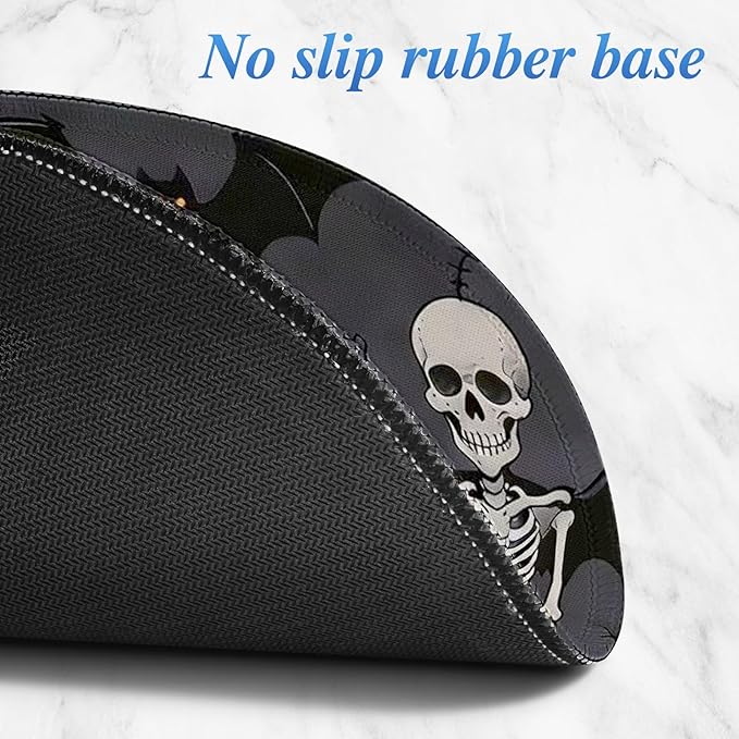 Round Mouse pad, high-end Texture, Sewn Edge Design, Anti-Slip Rubber Base. 8.6 x 8.6 inches (Skull)