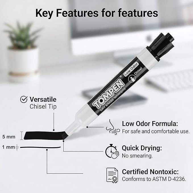 Dry Erase Markers 120 Count 6 Assorted Colors,Chisel Tip,Back to School | Whiteboard Markers for Adults Teachers Gifts,Non-Toxic Low Odor,Bulk for Classroom,Office,Home,Quick-Dry & Easy to Erase