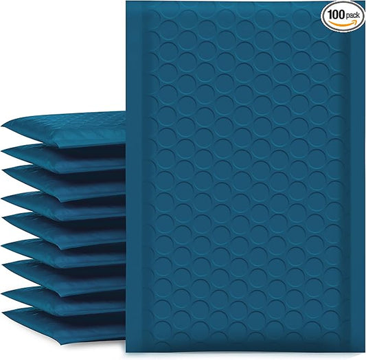 UCGOU Bubble Mailers 4x8 Inch Navy Blue 100 Pack Poly Padded Envelopes Small Business Mailing Packages Opaque Self Seal Boutique Shipping Bags Bubble Mailer