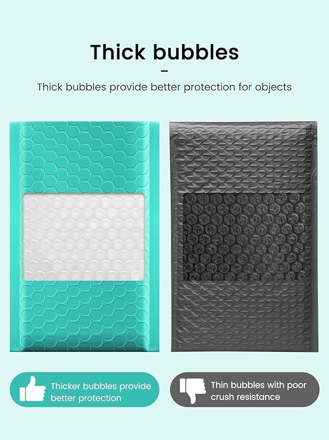 GSSUSA Teal Bubble Mailers 10.5x16 Padded Envelopes 1 Pallet Pack of 3750 | Usable Size 10.5x15, Waterproof Opaque Shipping Bags, Strong Adhesion, Self-Seal, Mailing Supplies, Business