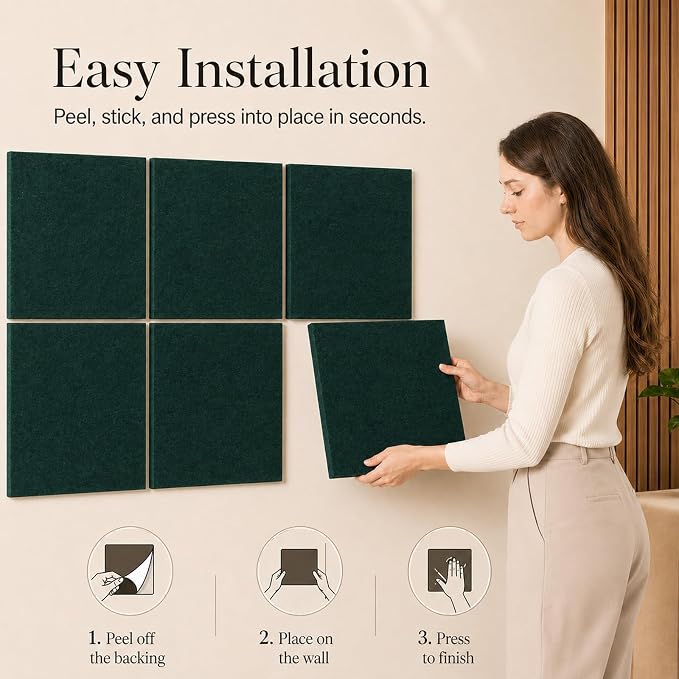 Felt Bulletin Board Tiles, Cork Board Alternative, 48 x 36 in | 0.35 in modular felt wall tiles for notes, photos, schedules, reminders in offices, classrooms, home & office workspace