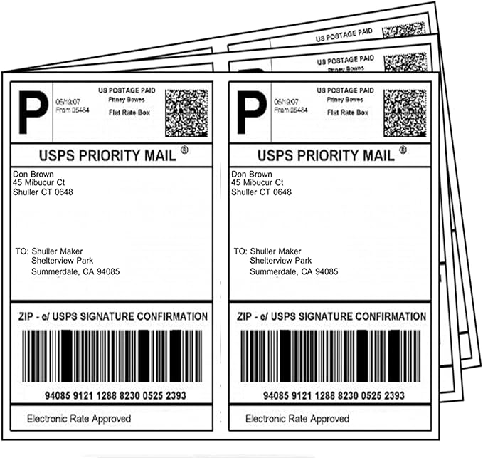 LabelMore 8.5'' x 5.5'' Half Sheet Self Adhesive Shipping Labels for Laser & Inkjet Printers - Rounded Corner - 1000 Labels - Shipping Labels 2 Per Sheet