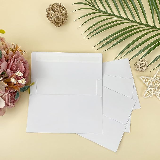 4x6 White Envelopes For Invitation, A6 envelope 4.75 x 6.5 inch, 4X6 Envelopes for A6 cards,Self Seal envelopes for weddings, greeting cards,baby shower,photos,birthday (50, White, A6)