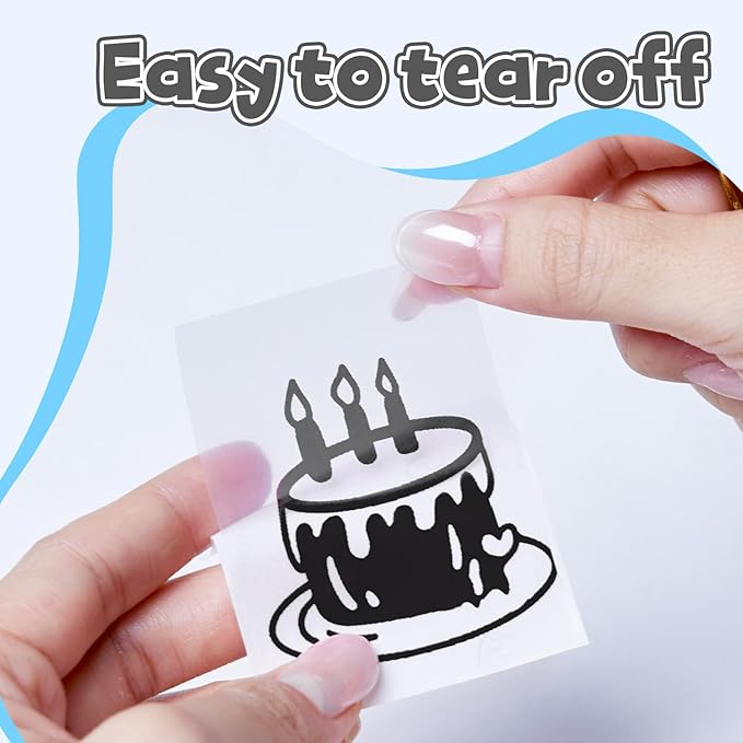 Phomemo T02 Transparent Paper Clear Sticker Paper- Sticker Paper for Phomemo T02/T02Pro/Q02E/M02X/Y02C/Q02/M02L Mini Sticker Printer, for Study Notes, Photos, List, 3-Rolls