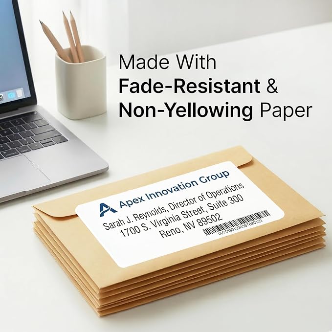 3.5" X 5" Matte White Printable Shipping Labels (100 Sheets, 400 Stickers) | Mailing and Address Labels, Product Packaging Stickers for Laser & Inkjet Printers - Spartan Industrial Template R016