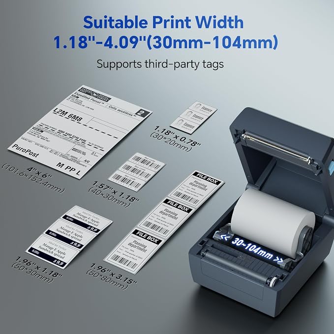 iDPRT iD880 Industrial Thermal Printer Supports 1.18"-4.09" Wide Labels | Label Maker 6IPS, 203 DPI, USB/Ethernet, Major E-Commerce Compatible, for Warehouses & Logistics, Barcode Label & Receipts