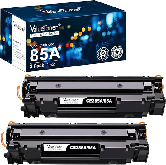 Valuetoner Compatible 85A Toner Replacement for HP 85A Black Toner Cartridge CE285A for HP LaserJet P1102W LaserJet Pro P1109W P1102W P1102 M1212NF M1217NFW MFP M1212 M1217 M1132 Printer (2 Black)