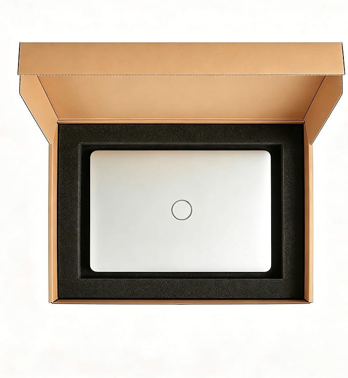 Laptop Shipping Boxes Great for Laptop Shipping or Packing | Laptop Shipping Boxes Cardboard Laptop Box with Foam Protection Fits Notebook Screen Sizes Up to 17.6 Inch (Black)