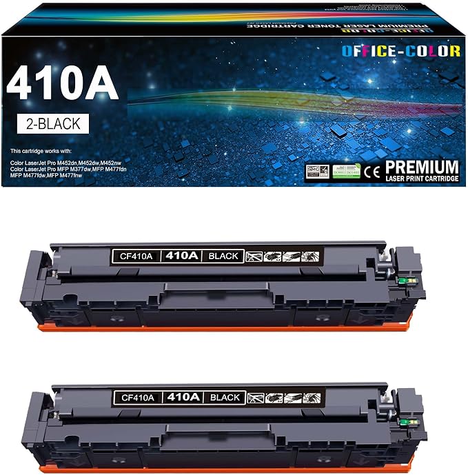 410A Black Toner Cartridge 2 Pack MFP M477fnw M477fdw M477fdn M452dn M452nw | Compatible for HP Color Laser Pro M477fnw M477fdw M477fdn M452dn M452nw M452 M477 Toner