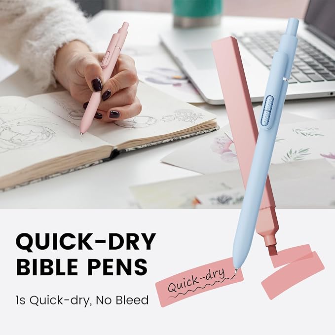6 Pcs Fidget Pens & 6 Highlighters, 0.7mm Black Ink Quick-Drying | 0.7mm Fine Point, Smooth Writing, Long-Lasting Ink, Stress Relief Pens for Journaling, School Office, Gift for Women Men