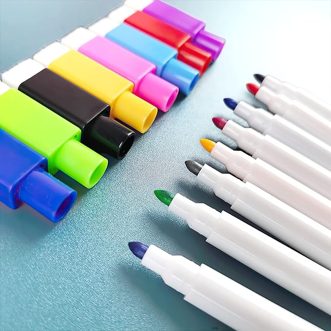25 Pcs Colorful Magnetic Dry Erase Markers with Eraser Cap, White Board Mini Dry Erase Markers Bulk, Fine Point Tip White Board Markers for Teachers Office School Supplies