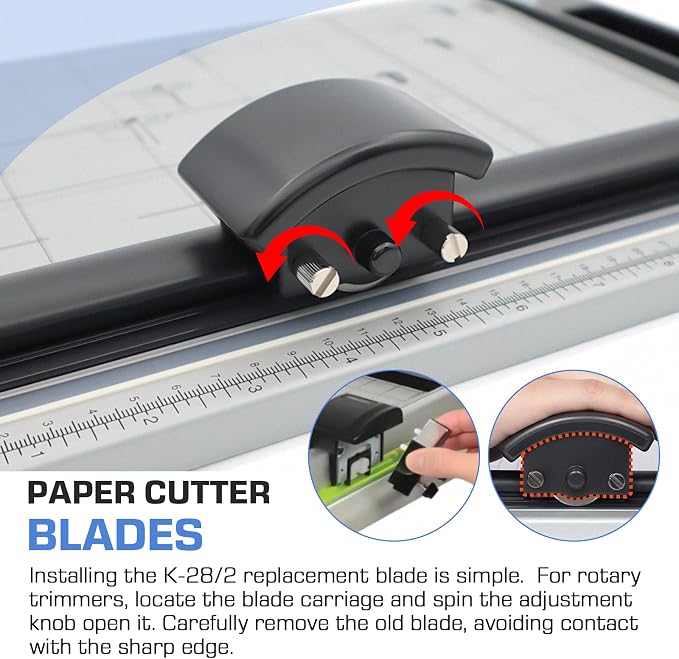 K-28/2 Replacement Straight Blades for Paper Trimmers | Paper Cutter Blades for DC-210N/220N/238N/250/200N/2A3N Paper Trimmers,Premium Paper Trimmer Cutter Blades