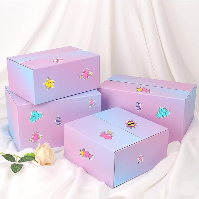 9x6x4 Shipping Boxes for Small Business, 30 Pack Colorful Corrugated Cardboard Boxes for Shipping Packing