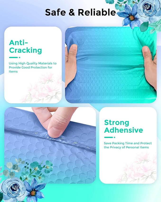 Metronic 600 Pack Bubble Mailers 6x10 Inch PurpleTeal Usable Size 6x9" Opaque Padded Envelopes Waterproof Bubble Envelopes Cushioning Mailer for Small Business Mailing Makeup Jewelry Gifts