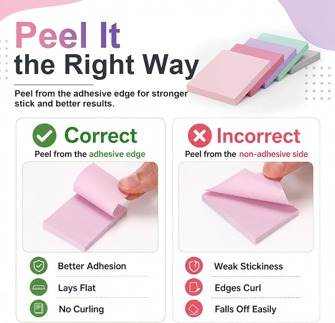 Fainne 120 Pads Sticky Notes Bulk 1.5x2,Simple Style,Pastel Mix,120 Pads | Bulk Mini Posted Pads, 50 Sheets Each, Self Stick Memo Paper for Office School Notebook, Bright Assorted Colors
