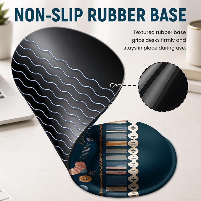 Ergonomic Mouse Pad with Wrist Rest, Gel Wrist Support, Poodle | 10.2 x 7.6 in Mouse Pad with Smooth Fabric Surface and Non-Slip Rubber Base for Office, Home, Study, and Gaming