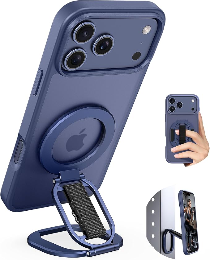 Foldable Double Sided Ring Magnetic Phone Grip & Kickstand (Blue)