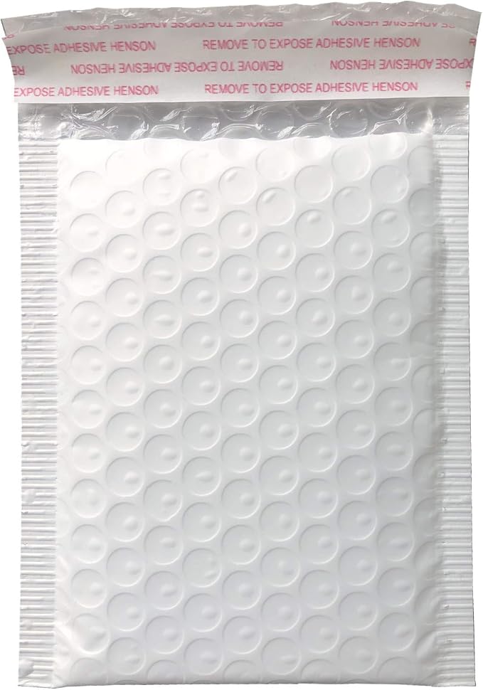 6x9 Inch White Poly Bubble Mailers Small Self-Sealing Shipping Bags 50 Pack | Waterproof Packaging Padded Envelopes Mailing