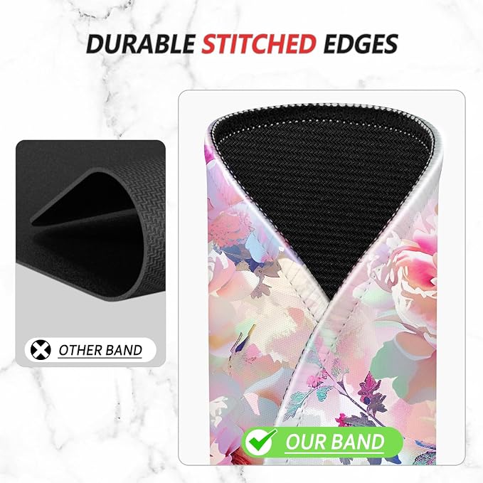 ITNRSIIET Mouse Pad Non-Slip Rubber Base Smooth Surface Stitched Edges Waterproof Durable Compatible with All Mice for Office & Gaming, Desk Accessory, 8.7x8.3x0.12 inch, BlushPeonyDream
