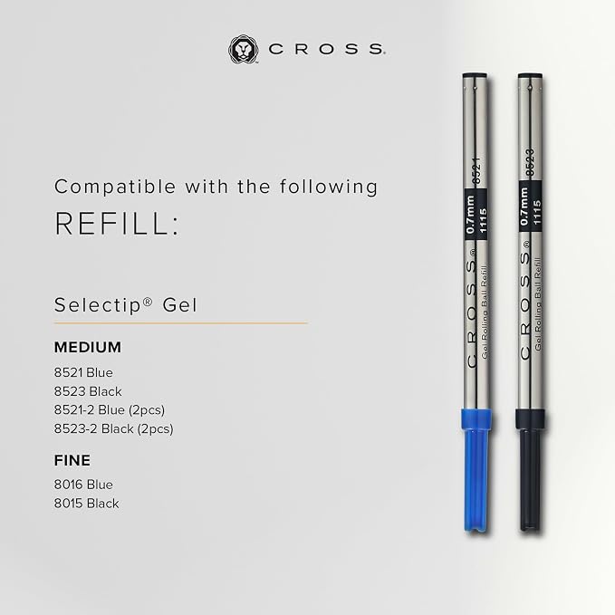 Cross Edge Matte Blue Lacquer Gel Rollerball Pen, Medium Point, Black Ink | Elegant Accessory for Smooth Writing, Capless Slide-Open and Snap-Shut Design, Ergonomic Shape, Comfortable Grip, Gift-Ready