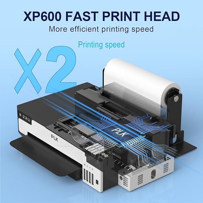 PLK A3 DTF Printer,XP600 DTF Machine,Roll Feeder & Film-Cutter,Double Speed,Upgraded L18058 with White Ink Stirring System,Custom Garment Printing (A3 Printer+Oven+Laptop)