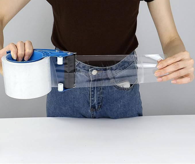 3 Inch Wide Packing Tape with Dispenser,2.4 Mil x 55 Yards Heavy Duty Packaging Tape Refill for Shipping,Industrial Grade,Urtal Strong Boxing Tape for Moving,Mailing and Storages (Clear)