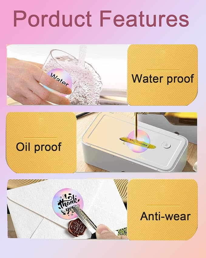 3 Inch Round Thermal Label, Multipurpose Circle Sticker for Business and Home, Direct Printer Label for DIY Logo Design, Thanks Card, 500 Labels/1 Roll, Diffuse Purple