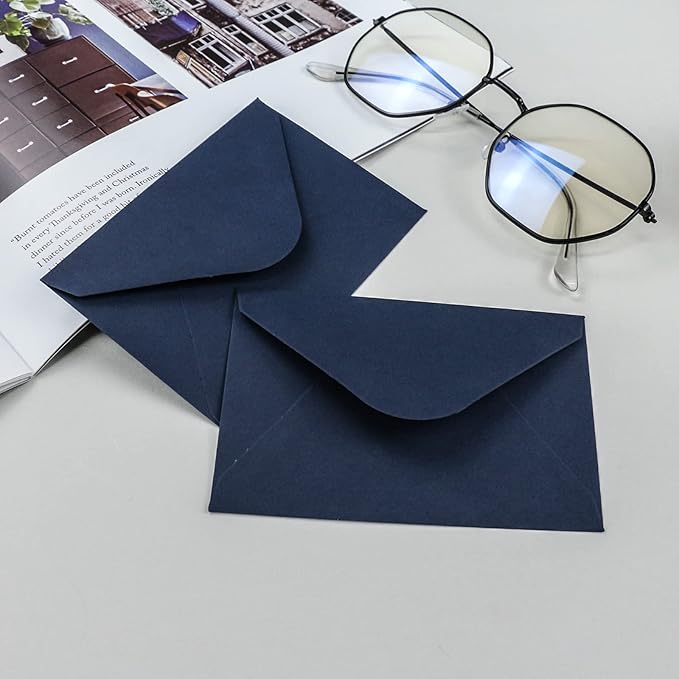150 Packs of Gift Card Envelopes, Black Mini Envelopes, Gift Card Holder, Business Card Envelopes (4"x2.75") (Blue)