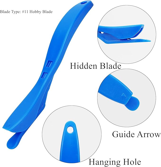 Umaki 3 Pack Safety Cutter Vinyl Knife Tool Film Cutter Wrapping Paper Cutter, Utility Cutting Knife for Automotive Wrap, Window Tint, Craft Vinyl, Home and Office Use, Green+Blue