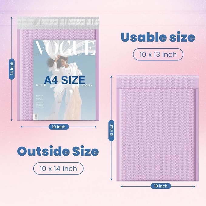 Fuxury Bubble Mailers 10x13 Inch Lavender 25 Pack, Opaque Padded Envelopes | for Clothing, Books, Makeup & Accessories, Self Seal Shipping Bags for Small Business