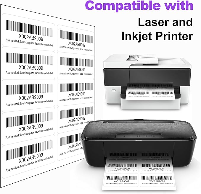 1000 Labels (100 Sheets) - 2" x 4" Shipping Address Labels - 10-Up Mailing Stickers for Laser/Inkjet Printers - 8.5" x 11" White Printer Labels - Multipurpose Address Papers