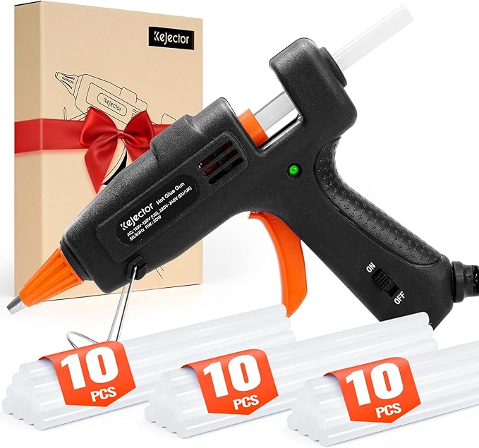 Fireproof Hot Glue Gun, Mini Glue Gun Kit with 30 Glue Sticks, 20W Glue Gun with Transparent Glue Sticks 7 * 130 mm for DIY Arts, Crafts and Quick Repairs