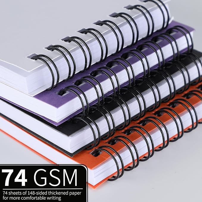 QiCheng Pocket Notebook Small Notepad Pocket Notepad Small Spiral Notebooks 3X5Inches (6-blank)
