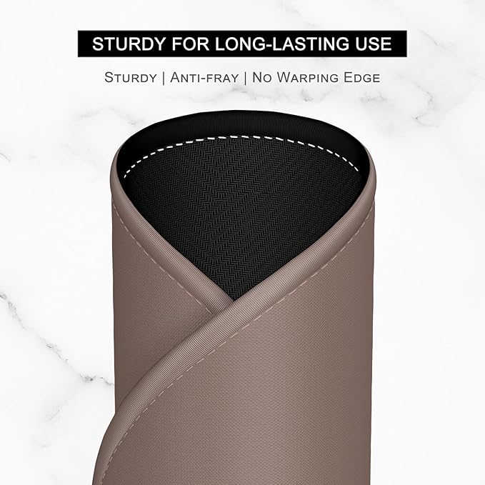 Hsurbtra Mouse Pad, Premium-Textured Small Round Mousepad 8.7 x 8.7 Inch Dark Brown, Stitched Edge Anti-Slip Waterproof Rubber Pretty Cute Computer Mat for Office Home Gaming Laptop Men Women Kids