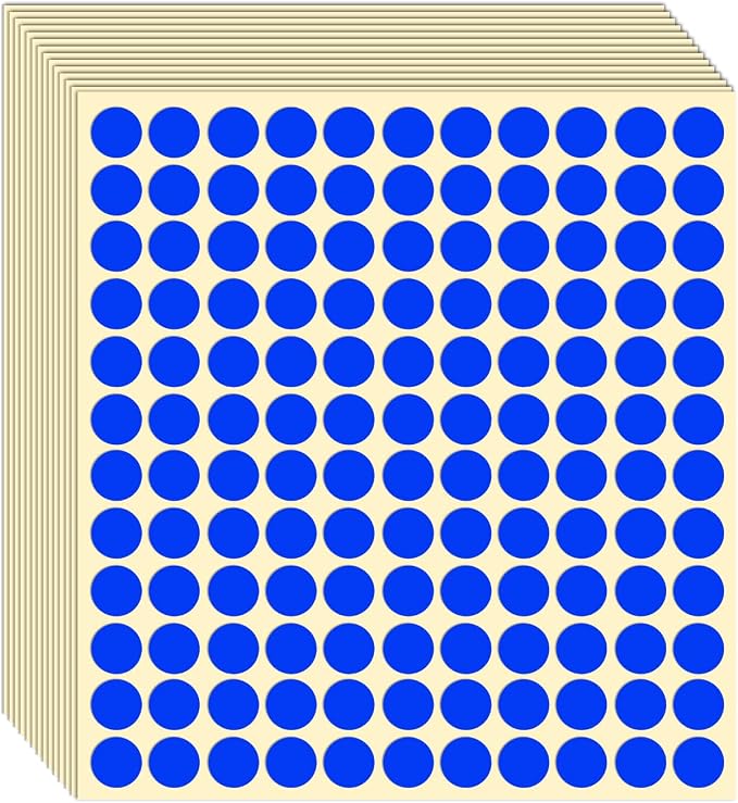 1980 Pcs Dound Stickers Blue 1/2 Inch Small Color Circle Dot Stickers Tiny Code Labels for Office Shop Yard Sale Home Marking (Blue, 1/2" (13mm))